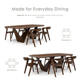 Final Title: Furniture of America Nazaen III 82.5" Mid-Century Modern Solid Wood Live Edge Dining Table with Steel Support, Walnut Finish, Seats 6–8