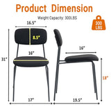 Sidanli Stackable Waiting Room Chairs, Armless Upholstered Guest Chairs Set of 4 with Comfotable Cushion