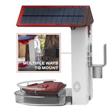 Quick Setup Smart Solar Hummingbird Feeder with Camera 1080P 2MP High-Def and WiFi AI Bird Identification Birdfeeder, Ant Guard Moat, Squirrel Alarm, Removeable Tray, Identifies 10,000+ Birds