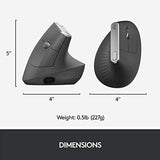 Vertical Wireless Mouse – Ergonomic Design Reduces Muscle Strain, Graphite Logitech