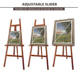 Large A-Frame Wooden Painting Display Walnut Easel, Large Adjustable Pine Wood Standing Easel Holding Canvas Up to 60'