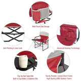 SUNNYFEEL Heated Camping Directors Chair, Heavy Duty,Oversized Outdoor Portable Heating Folding Chair with Side Table, Pocket for Beach, Fishing,Trip,Picnic,Lawn,Concert Foldable Camp Chairs