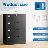 Lateral Filing Cabinets for Home Office, Office Storage Drawers with Lock