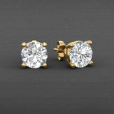 0.25 Ct Round Cut Lab-Grown Diamond 4-Prong Stud Earrings in 10K Gold