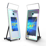 Magic Mirror Photo Booth, 65’’ Mirror Photo Booth, 43’’ Interactive Touch Screen, Built-in Mini PC with Instant Print and Sharing