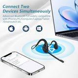 Bluetooth Headset with Boom Microphone, Open Ear Headphones w/Noise Canceling Mic