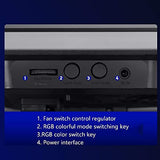 Laptop Cooling pad, Single Large Fan, Heavy Duty Laptop Cooler up to 17.3 inches, Colorful LED Lights, 2 USB Ports