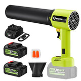 Sakerplus Portable Dust Cleaner, Cordless Leaf Blower with 2 Batteries, 300000RPM Air Blower with Extended Nozzle, Lightweight Hand Blowers Ideal Gift