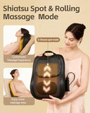 Up & Down Shiatsu Back Massage with Heat –External Adjustable Cushion Pad, 3D Kneading Massage Pillow for Lower Back, Neck, Shoulder, Leg Pain Relief Deep Tissue for Office, Chair & Home (Black)