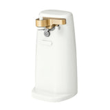 Electric Can Opener, Auto-Turn, Knife Sharpener, Bottle Opener, Easy-Clean, Corded, One-Touch, Stainless Steel Blade (White Icing)