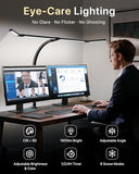 ONEMIX 42" LED Desk Lamp with Clamp, Architect Desk Light with Remote, Adjustable 4-Segment Bar, 1800LM Bright (Black)