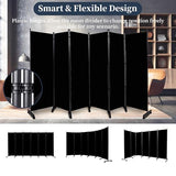 Room Divider Folding Privacy Screens W/Lockable Wheels, 132'' Partition Room Dividers