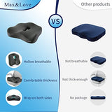 Memory Foam Seat Chair Cushion for Relieves Back Sciatica Pain Tailbone Pain Coccyx Degenerating Disc Orthopedic (Dark Gray)