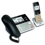 Corded/Cordless Phone for Home with Answering Machine, Call Blocking, Caller ID, Large Backlit Display (Silver/Black) VTech