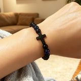 NANYUANZI Cross Bracelet for Men Teens, Inspirational Birthday Gifts for 18th Birthday, Religious Gift for Son,Brother, Grandson