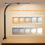 LED Desk Lamp for Home Office, 24W Computer Desk Light with Remote Control, Bright Table Lamp with Clamp