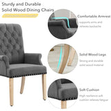 adochr Upholstered Fabric Accent Dining Chair, Arm Dining Chair