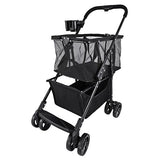 Foldable Shopping Cart with Wheels - Heavy Duty Grocery Cart, 80lbs Collapsible Utility Cart for Groceries