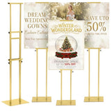 3 Pcs Gold Wedding Poster Board Holder Stand Height up to 80" Heavy Duty Welcome Sign Stand Double Sided Easel Holder