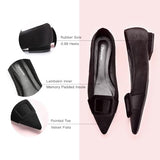 C.Paravano Flat Shoes for Women | Women's Flats | Pointed Toe Flats | Velvet Flats | Dressy Flats for Women (Black,Size 9)