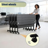 Yauehui Folding Conference Room Tables with Wheels,10-Pack Flip Top