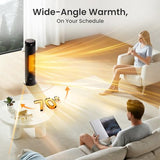FLANUR Space Heater, 1500W Portable Heater with Remote, Thermostat, 5 Modes, Child Lock & Safety Protection, 12H Timer, 70° Oscillating, Space Heaters for Indoor Use Large Room, Home (Black, 1Pack)