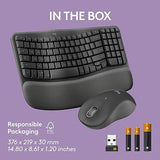 Logitech Wave Keys MK670 Combo, Wireless Ergonomic Keyboard with Signature M550 L Wireless Mouse