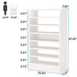 Tribesigns Shoe Rack, 8-Tier Tall Shoe Shelf, Wooden Shoe Storage Cabinet, White