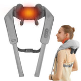 PERLEVI Neck and Shoulder Massager with Heat, Cordless Shiatsu Shoulder Massager for Pain Relief Deep Tissue, Rechargeable 6D Kneading Massage for Neck and Shoulde Pain, Gifts for Mom&Dad (Grey)