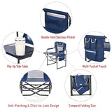 SUNNYFEEL Camping Directors Chair, Heavy Duty,Oversized Portable Folding Chair with Side Table, Pocket for Beach, Fishing,Trip,Picnic,Lawn,Concert Outdoor Foldable Camp Chairs