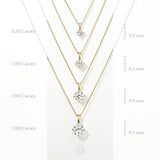 IGI Certified 1/4 to 4 Carat Round Lab Grown Diamond Solitaire Pendant Necklace