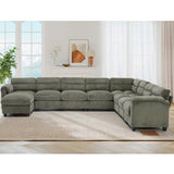 HAOMARKETS 135” Modular Sectional L Shaped Corner Sofa with Movable Ottoman
