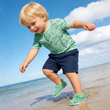 JOINFREE Boys Girls Water Shoes Lightweight Walking Athletic Slip on Sneakers for Kids Green Dinosaur 2-2.5 Years Toddler