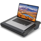 Portable Lap Desk, Laptop Stand for Bed with Soft Wrist Rest, Tablet/Phone Slot, Fabric Handle