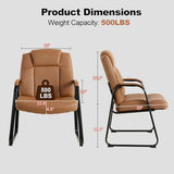 Okeysen Big & Tall Waiting Room Chairs Set of 2, PU Leather Reception Guest Chair with Padded Arm Rest