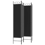 Zexlorith 4-Panel Room Divider, Folding Fabric Privacy Screen, Black
