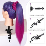 WIGNEE Professional Cosmetology Mannequin Head with Unique Realistic Face–Heat Resistant Synthetic Hair for Cutting&Styling Practice, Makeup-Friendly Training Head with Low Shedding 28 Inch