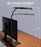 Kaulsoue LED Desk Lamp for Home Office with Base, Eye-Caring Architect Task Light with Adjustable Gooseneck 12W USB Adapter, Craft