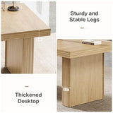 63" Executive Desk, Modern Executive Office Desk with Thickened Desktop and Heavy-Duty Legs, Natural