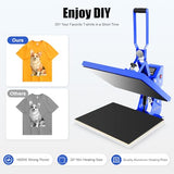 Heat Press Machine, Magnetic Semi-Automatic Hot Press Machine T Shirts Heat Transfer Machine with Clamshell Pull Out Lower Platenfor for T-Shirts