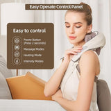 PERLEVI Neck Massager with Heat, Cordless Neck and Shoulder Massage, Rechargeable Shiatsu 6D Kneading Massager for Pain Relief Deep Tissue, Gift for Mom&Dad (Light Beige)