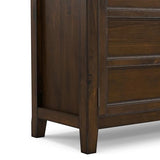 SIMPLIHOME Burlington 54" Wide Solid Wood TV Stand in Mahogany Brown