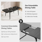 Muwuele Solid Wood Extendable Dining Table for 4-8 People with Seamless Extension from 47.2 to 63 Inches