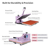 Professional 16x24 Inch Heat Press Machine, 2000W High Power Manual T-Shirt Press with Slide-Out Drawer