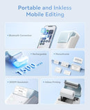NIIMBOT B1 Label Maker Machine, Thermal Label Printer Easy to Use for Office, Home, Business, Came with 1 Roll White Label(Light Blue)