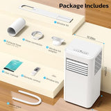 Electactic 8000 BTU Portable Air Conditioners for Rooms up to 450 Sq.Ft, 4 Modes Portable AC Unit with Cool, Dry, Fan and Sleep Modes, Remote and LED Display, Installation Kits for Home, Apartment