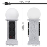 uuffoo Outdoor Lamp Post with Path Light, 4-Socket Outdoor Outlet