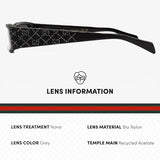 Gucci GG1780S Lasered GG Pattern Logo Rectangular -Shaped Non-Polarized Sunglasses for Men