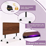 70.8in Folding Conference Table,Locking Wheels Space Saving Meeting 2-30