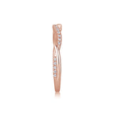 Oseew 0.25 carat Petite Twisted Vine Lab Grown Diamond Engagement Ring Engraving Text Promise Ring (rose gold) Stackable Bands and Wedding Rings